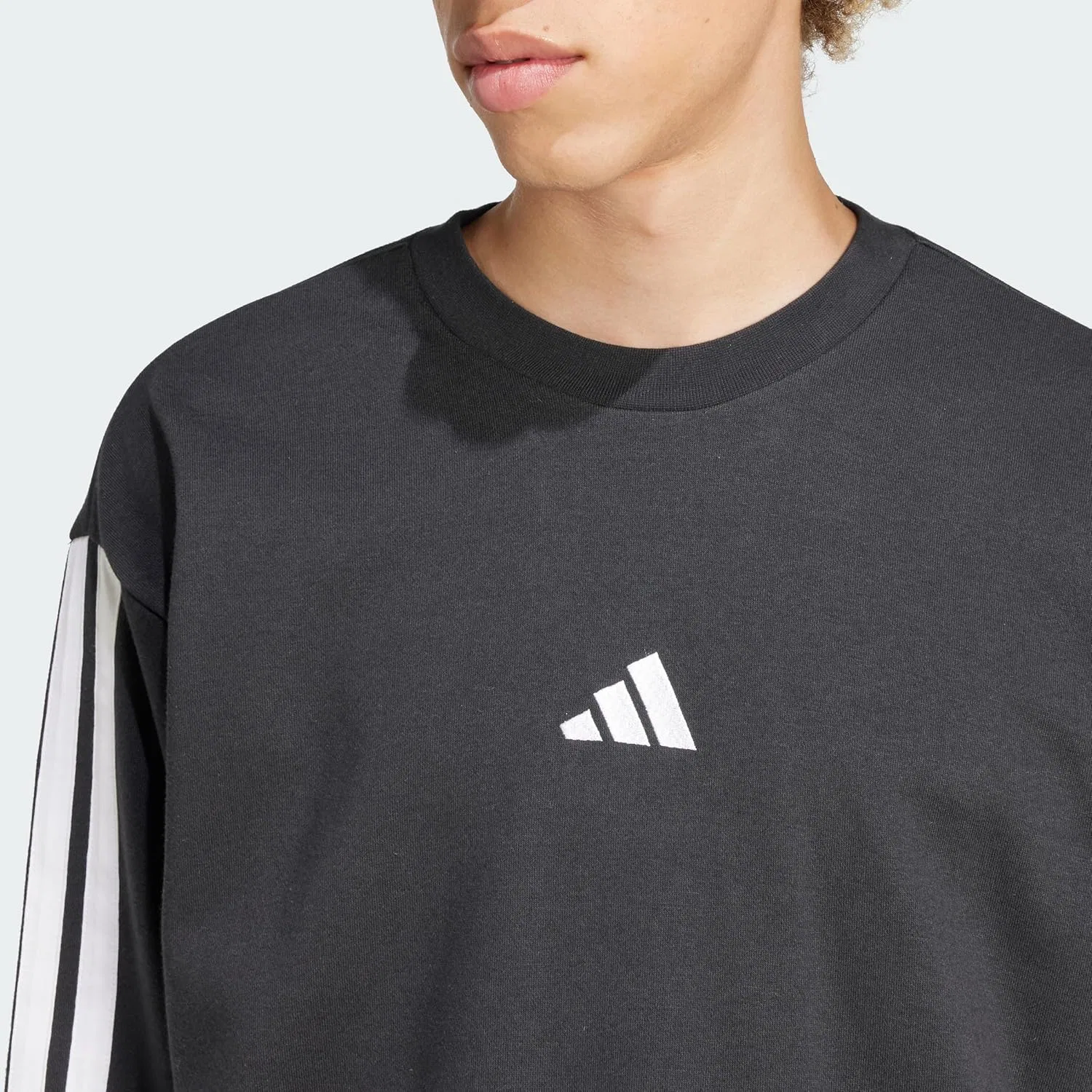Мужская толстовка adidas Essential с тремя полосками, из французского махрового трикотажа (комплект из 1 шт.) — фото 4