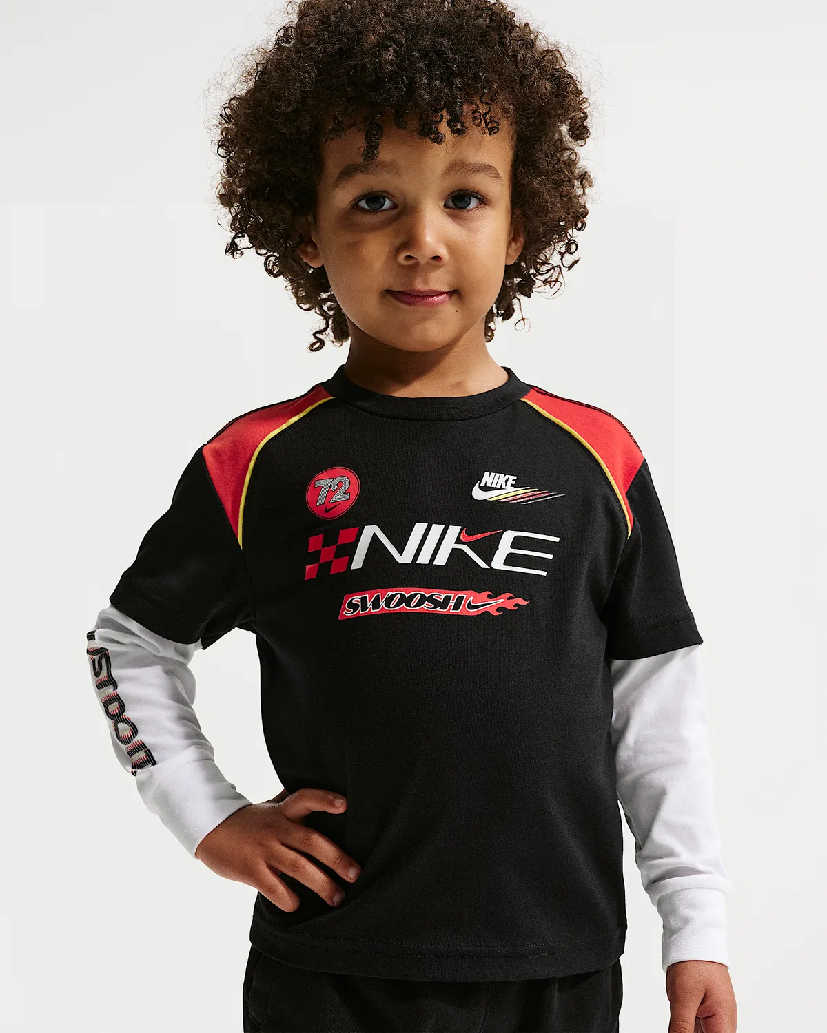 Детская футболка Toddler Victory Lap Twofer T-Shirt Nike Sportswear, Black