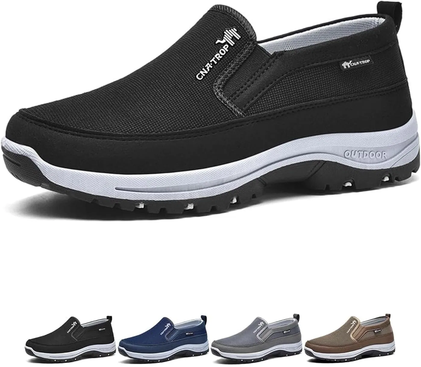 Лоферы мужские ортопедические, Mesh Breathable, Non-Slip Rubber Sole, Black