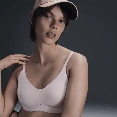 Спортивный бюстгальтер Nike Alate Minimalist, цвет Particle Beige/White