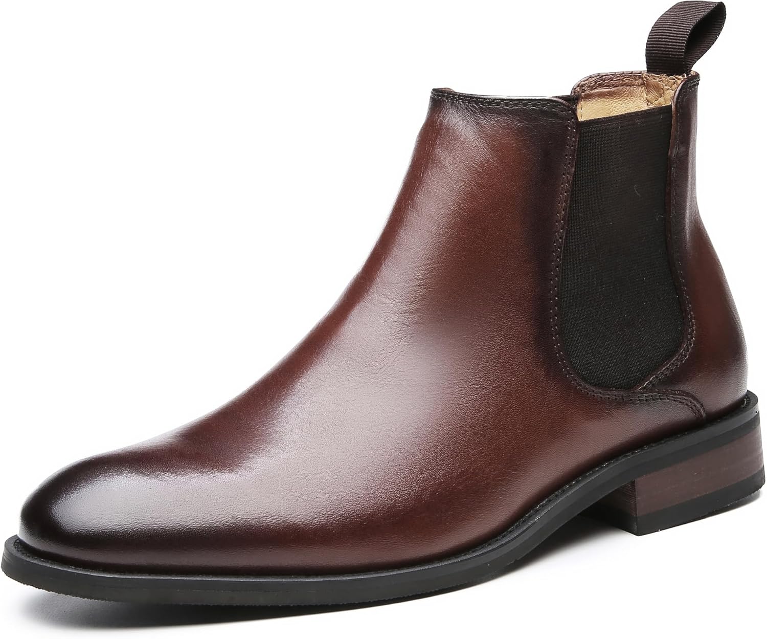 

Мужские повседневные кожаные ботинки Santimon Chelsea с классическим носком, модные ботинки Chelsea под смокинг, ботинки на щиколотку для мужчин, коричневый