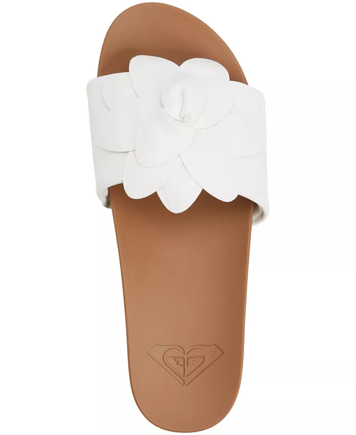 Женские балетки Flower Girl на плоской подошве Roxy, белый — фото 4