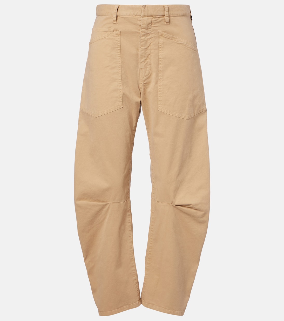 

Широкие хлопковые брюки чинос Shon с бочкообразными штанинами Nili Lotan, Rock Khaki