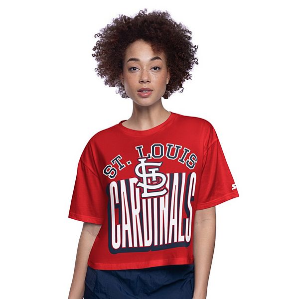 

Женская красная футболка St Louis Cardinals Play the Ball Boxy Cropped Starter, Красный, Женская красная футболка St Louis Cardinals Play the Ball Boxy Cropped Starter