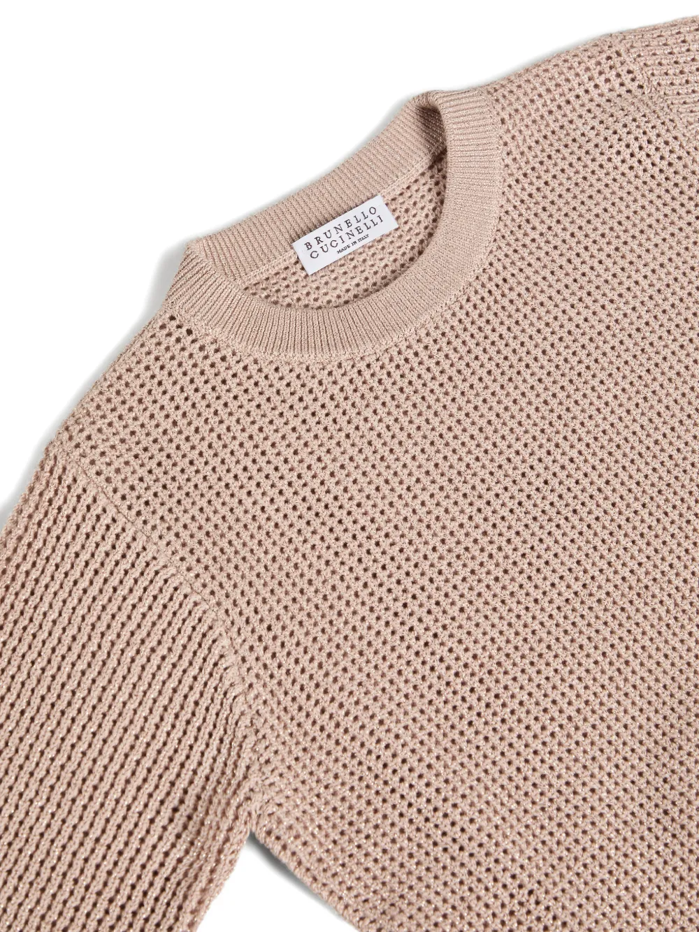 Вязаный свитер в рубчик Brunello Cucinelli Kids, розовый — фото 3