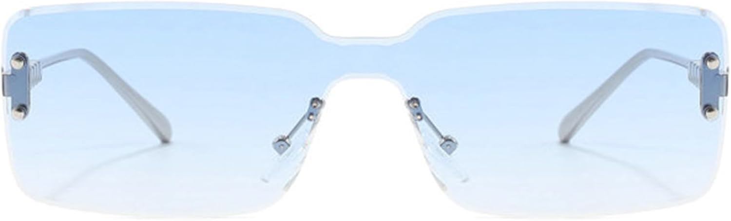 

Солнцезащитные очки Willochra One Piece без оправы, квадратной формы, для женщин и мужчин, 2025 год, металлическая оправа, модные винтажные прямоугольные очки без оправы, черные, C7