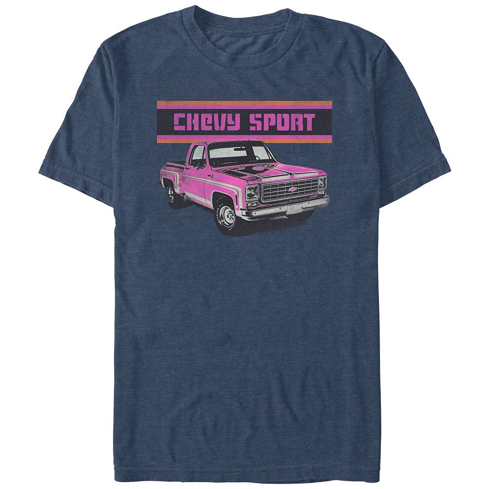 

Мужская розовая футболка с рисунком грузовика Chevy Sport Licensed Character, цвет Navy Heather