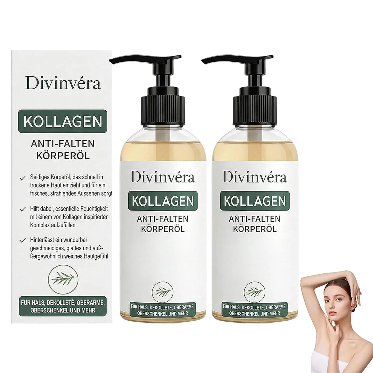 Коллагеновое масло для тела Divinova для подтяжки кожи, 2 флакона по 100 мл Ditu, 2 Bottles