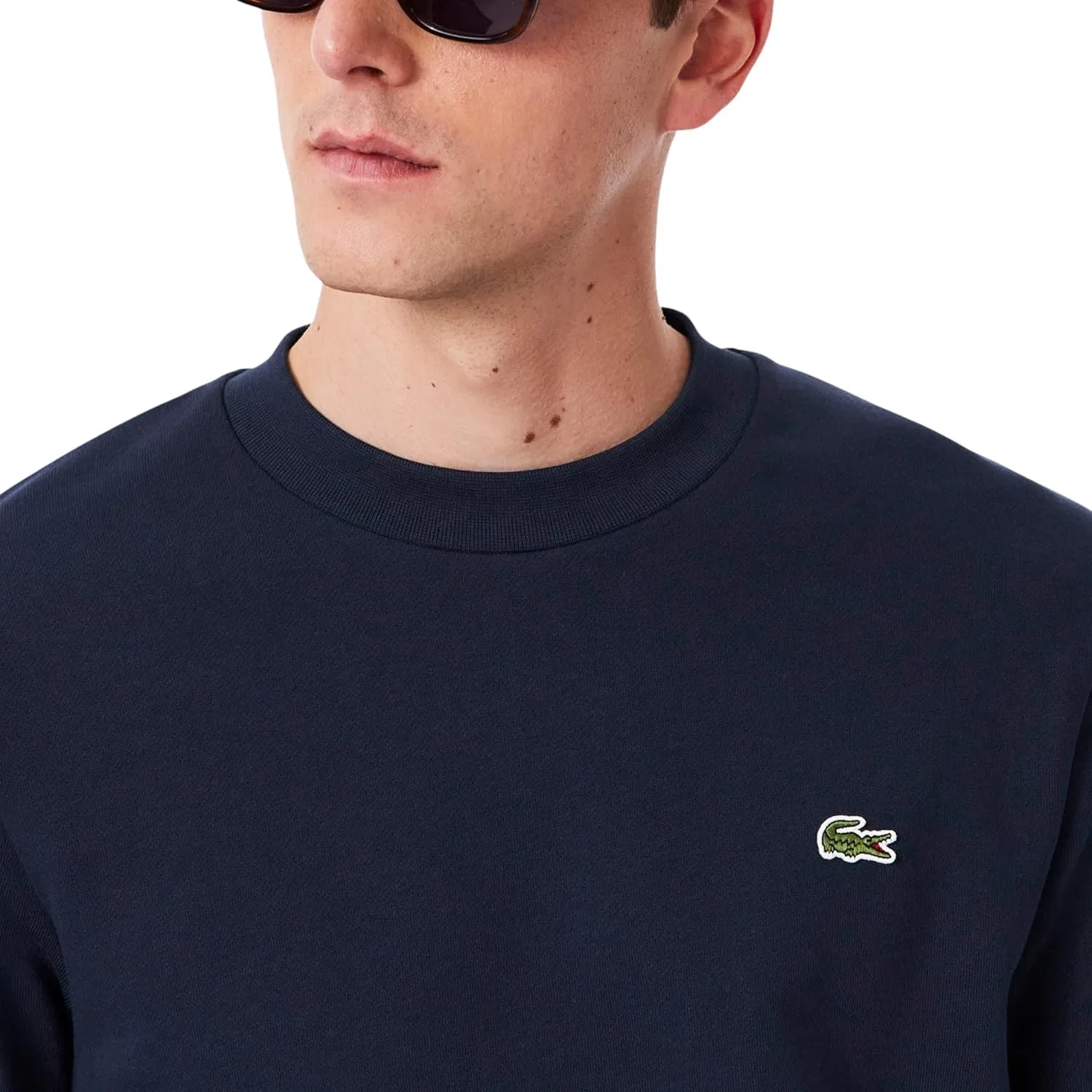 Толстовка мужская Lacoste классического кроя, флисовая, с воротником из пике — фото 3