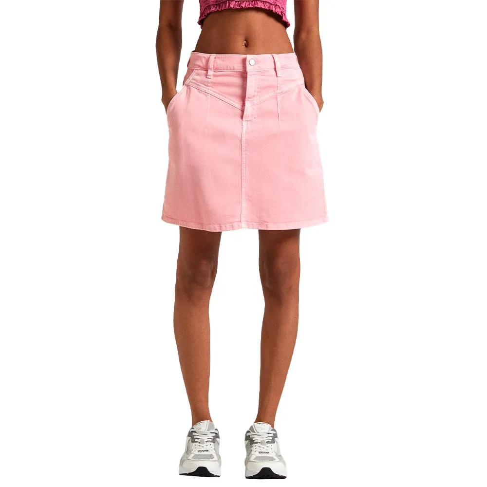 

Юбка Pepe Jeans Mini Clr high waist, розовый