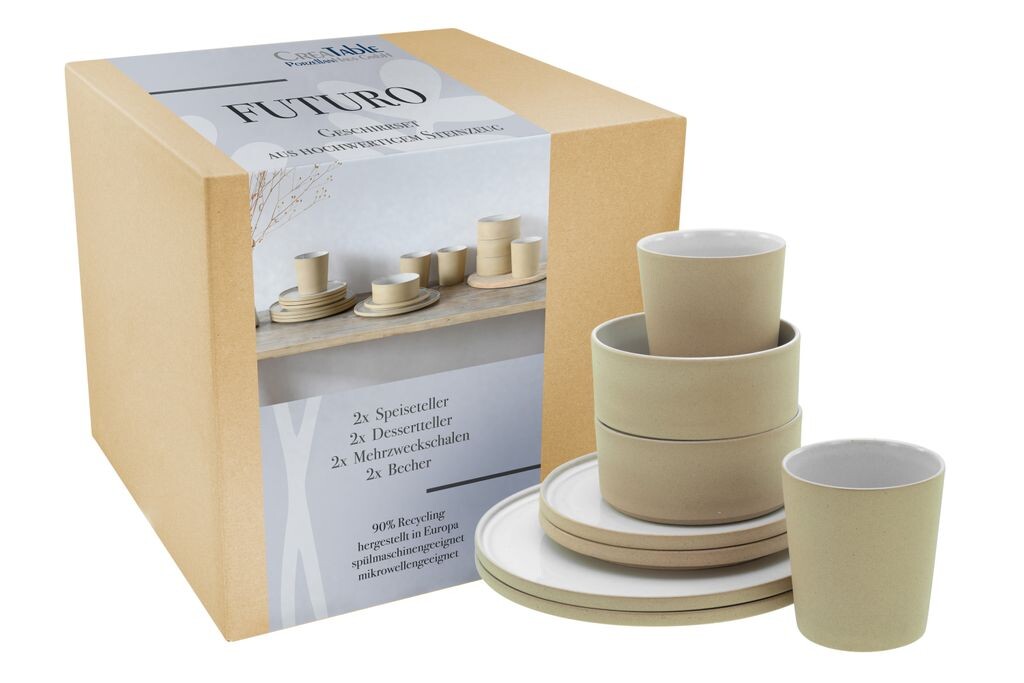 

CreaTable, 21533, футуро белый песок, комбинированный сервиз из 8 предметов, керамогранит