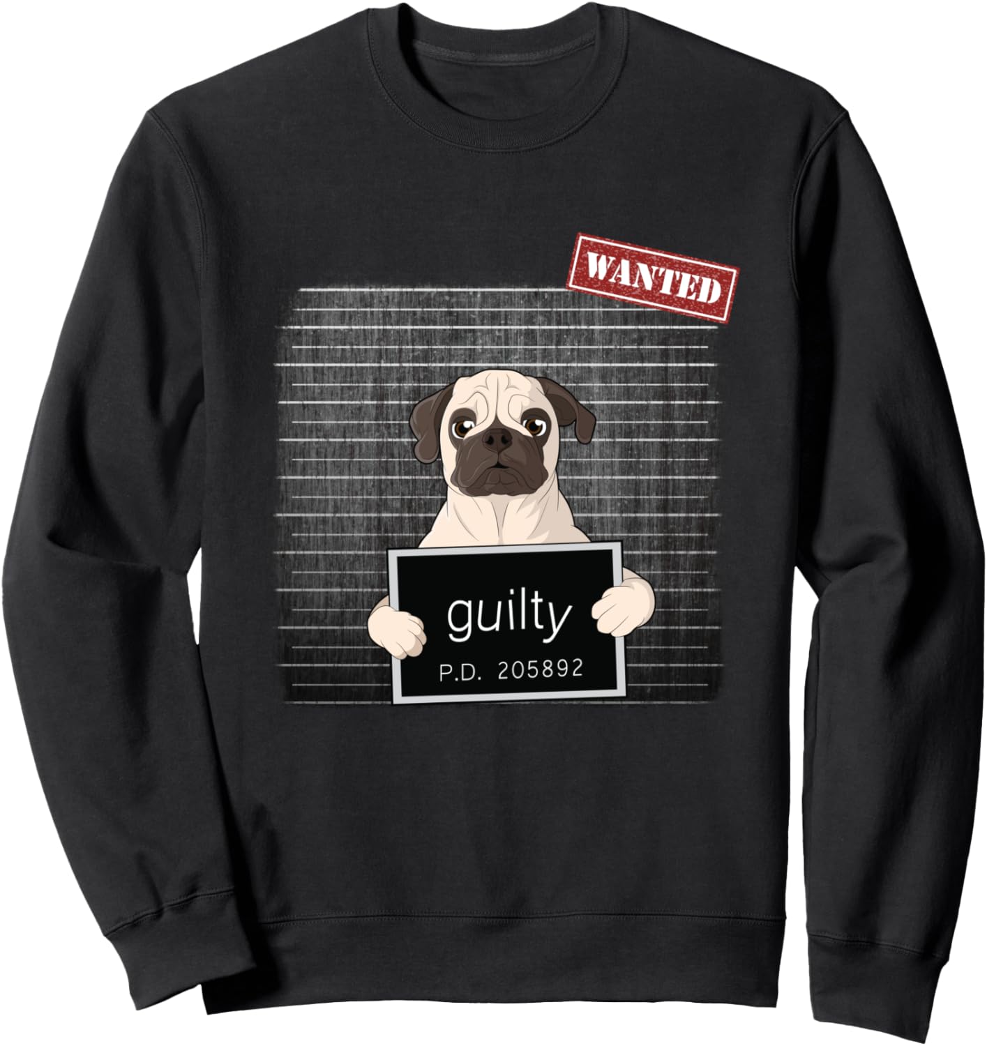 

Толстовка Guilty Dog Pug Magshot, черная Bad Dog Mug Shot Pug, Черный, Толстовка Guilty Dog Pug Magshot, черная Bad Dog Mug Shot Pug