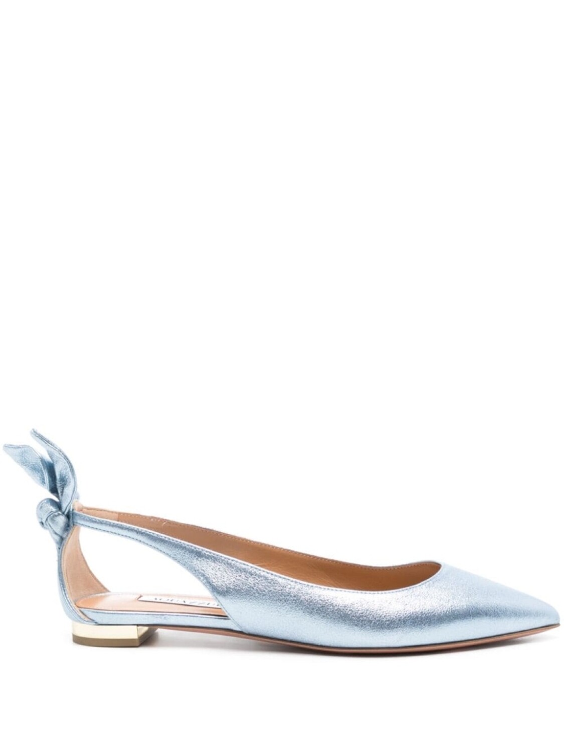 Aquazzura кожаные балетки с бантом, синий
