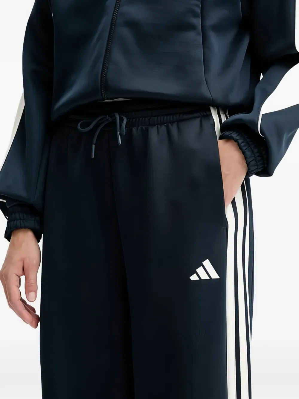 Спортивные брюки с боковой полосой в стиле стадиона Adidas, синий — фото 4