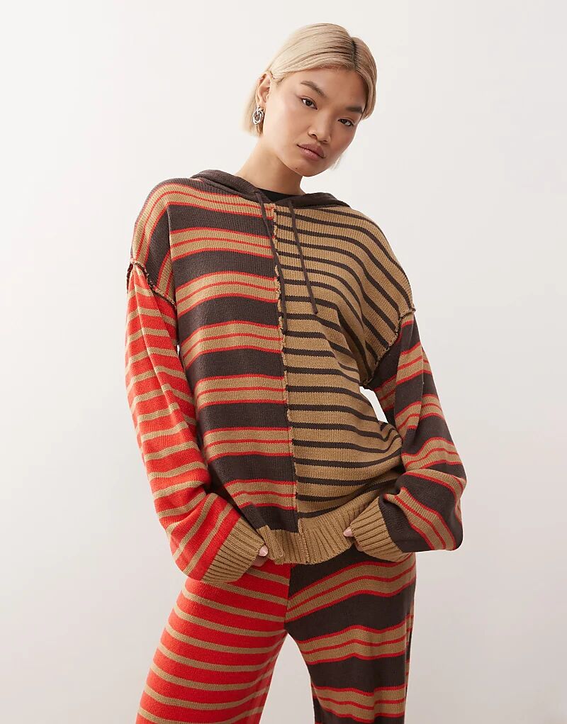 

COLLUSION трикотажная толстовка с капюшоном в полоску