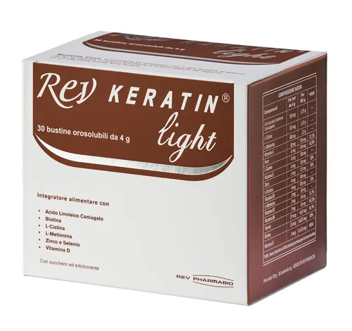 

Rev Keratin Light Оздоровительная добавка для ногтей и волос, 30 пакетиков