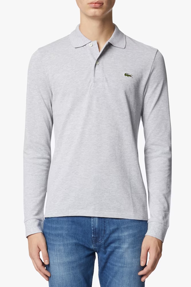 

Поло с длинными рукавами классического кроя Lacoste, цвет Grigio Chiaro