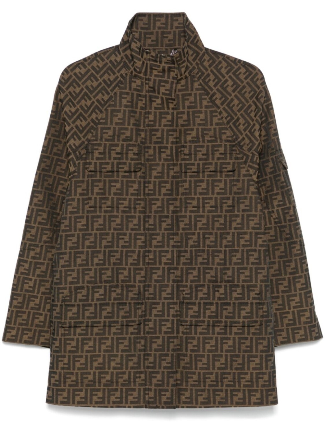 

Короткое пальто из парусины FF FENDI, коричневый
