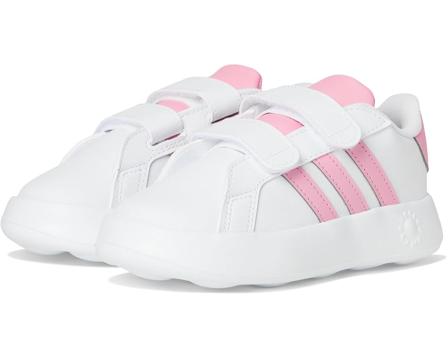 

Кроссовки adidas Kids Grand Court 2.0 Velcro Strap Shoes, цвет White/Bliss Pink/Black