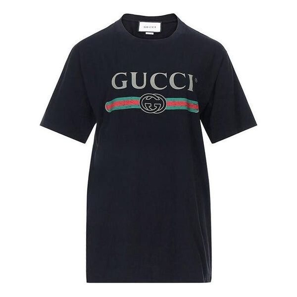 

Футболка oversize t-shirt with logo 'black' Gucci, черный