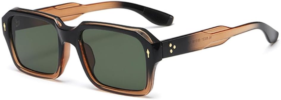 

Женские солнцезащитные очки в винтажном стиле 2026 года, модные двухцветные мужские солнцезащитные очки в стиле панк с заклепками и градиентом, защита от УФ-излучения UV400 generic, Black Tea Dark Green