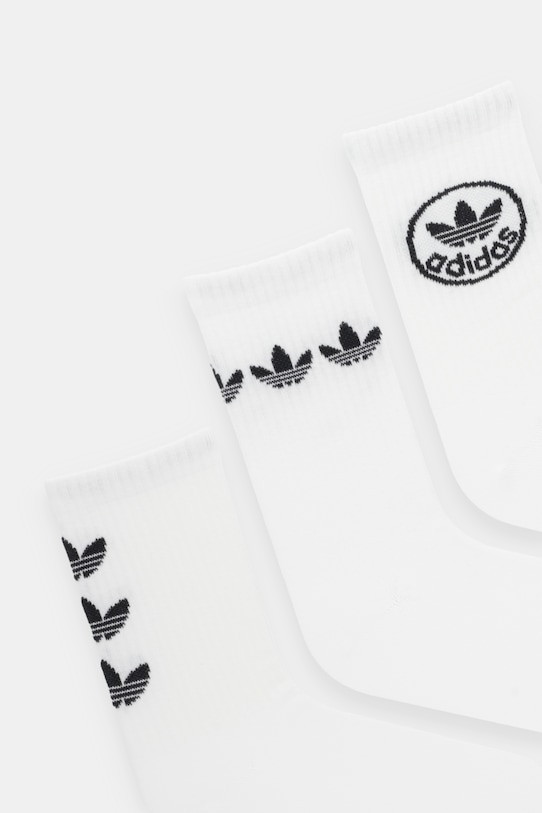 Набор из 3 пар носков с трилистником. Adidas Originals, белый — фото 2