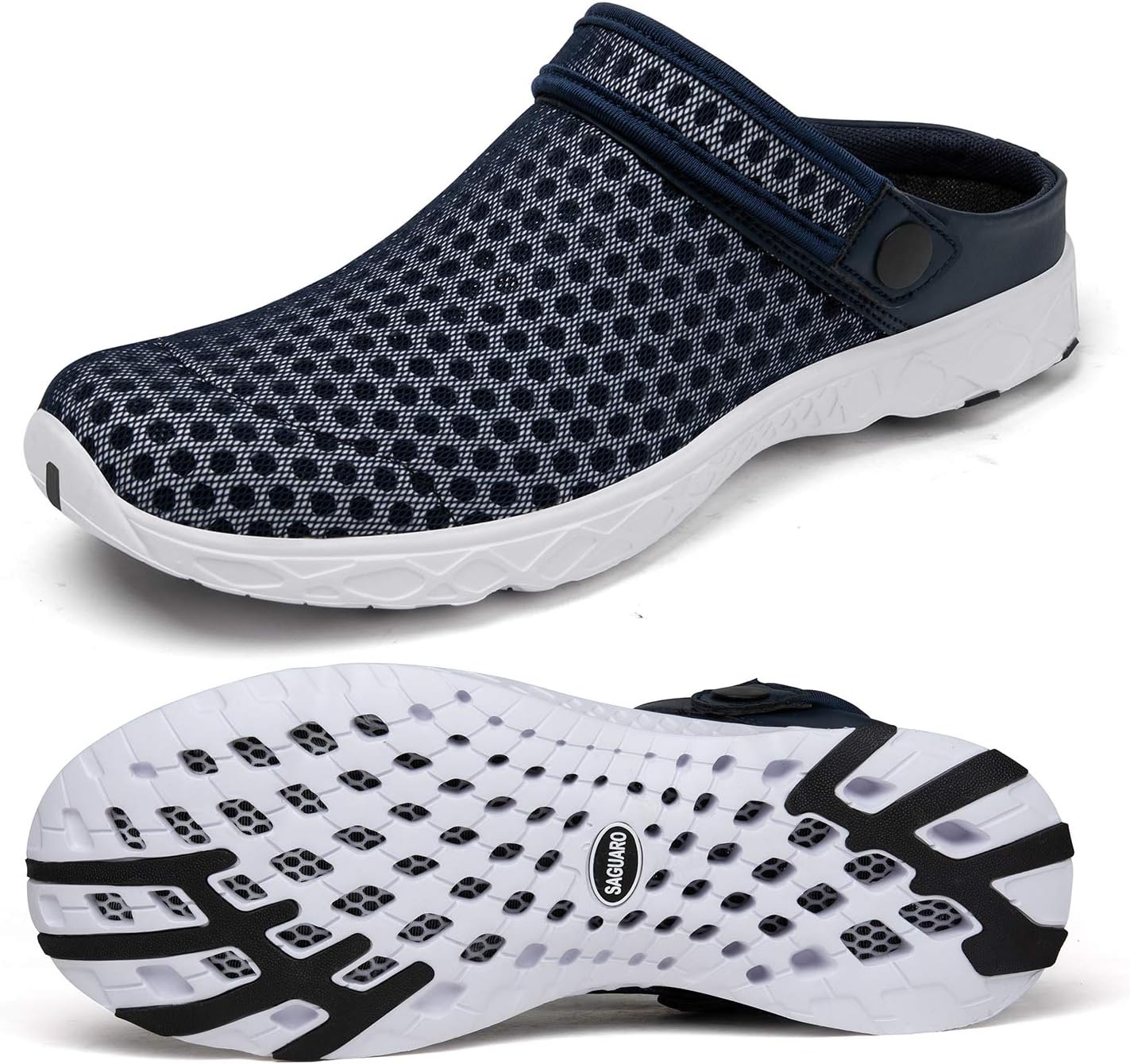 

Мужские и женские садовые туфли SAGUARO с быстрой сушкой, легкие дышащие сабо для садоводства, водные туфли, сетчатые сандалии для спорта, активного отдыха, пляжа, бассейна и упражнений, темно-синий