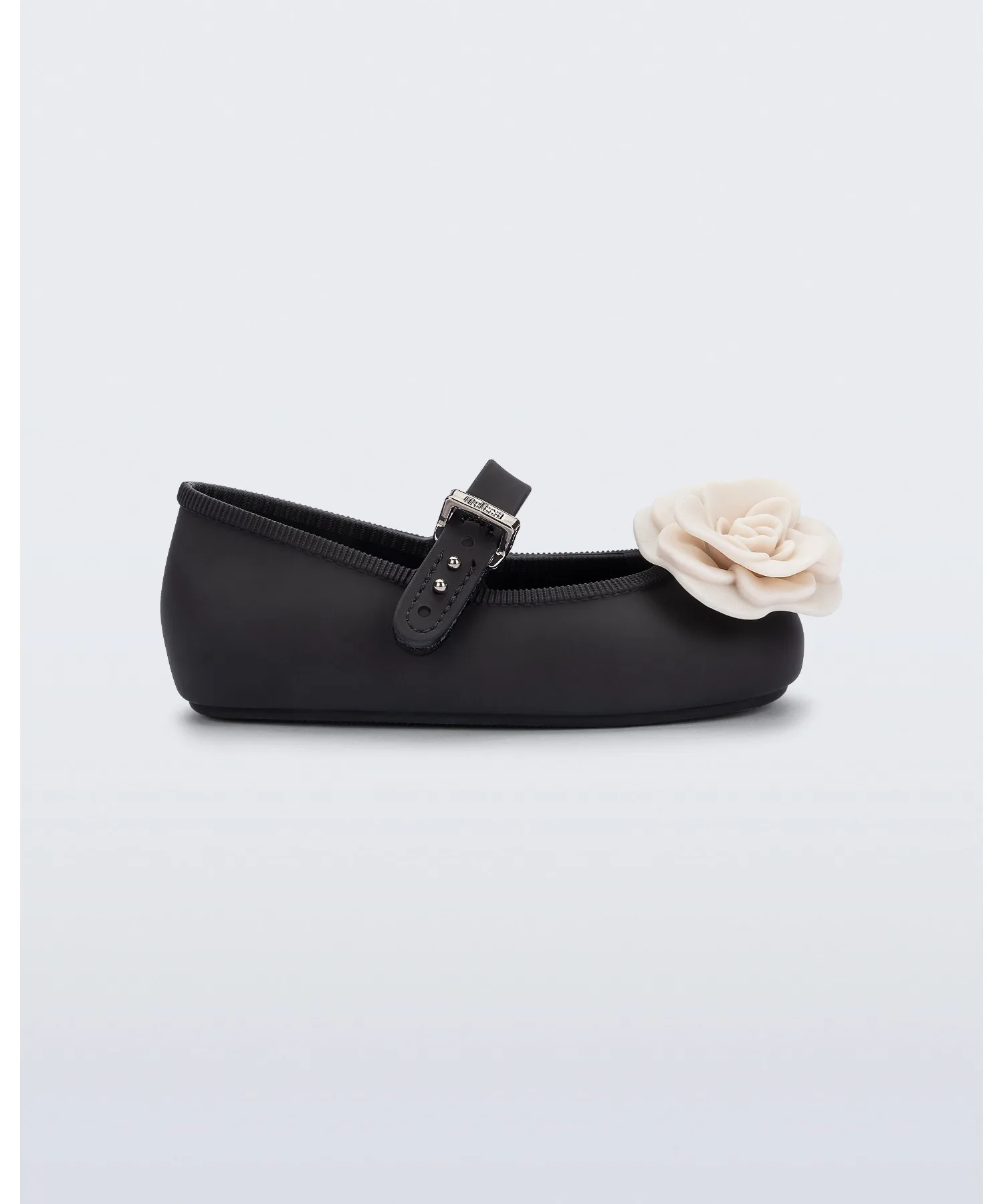 Детские балетки Melissa Soft Ballerina Petals BB чёрные с бежевым — фото 2