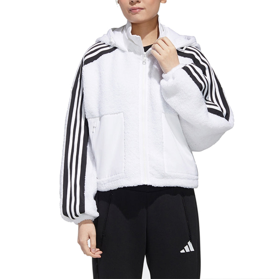Куртка (WMNS) adidas Urban BOA Short Knitted Jacket 'White Black', белый — фото 3