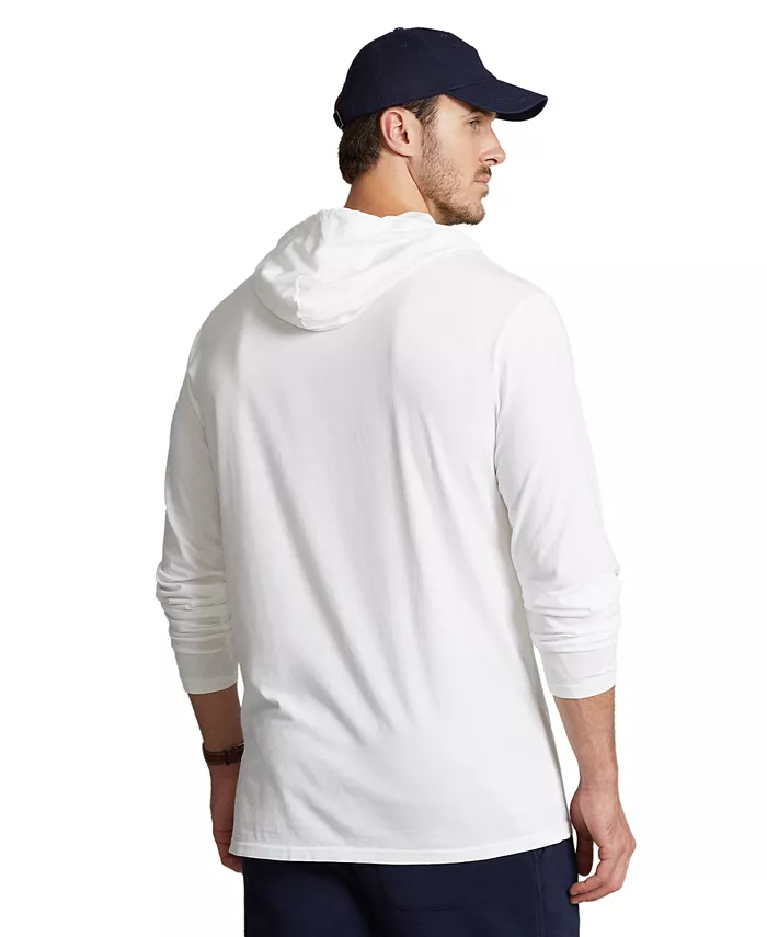 Мужская толстовка с капюшоном Big & Tall из джерси Polo Ralph Lauren, белый — фото 4