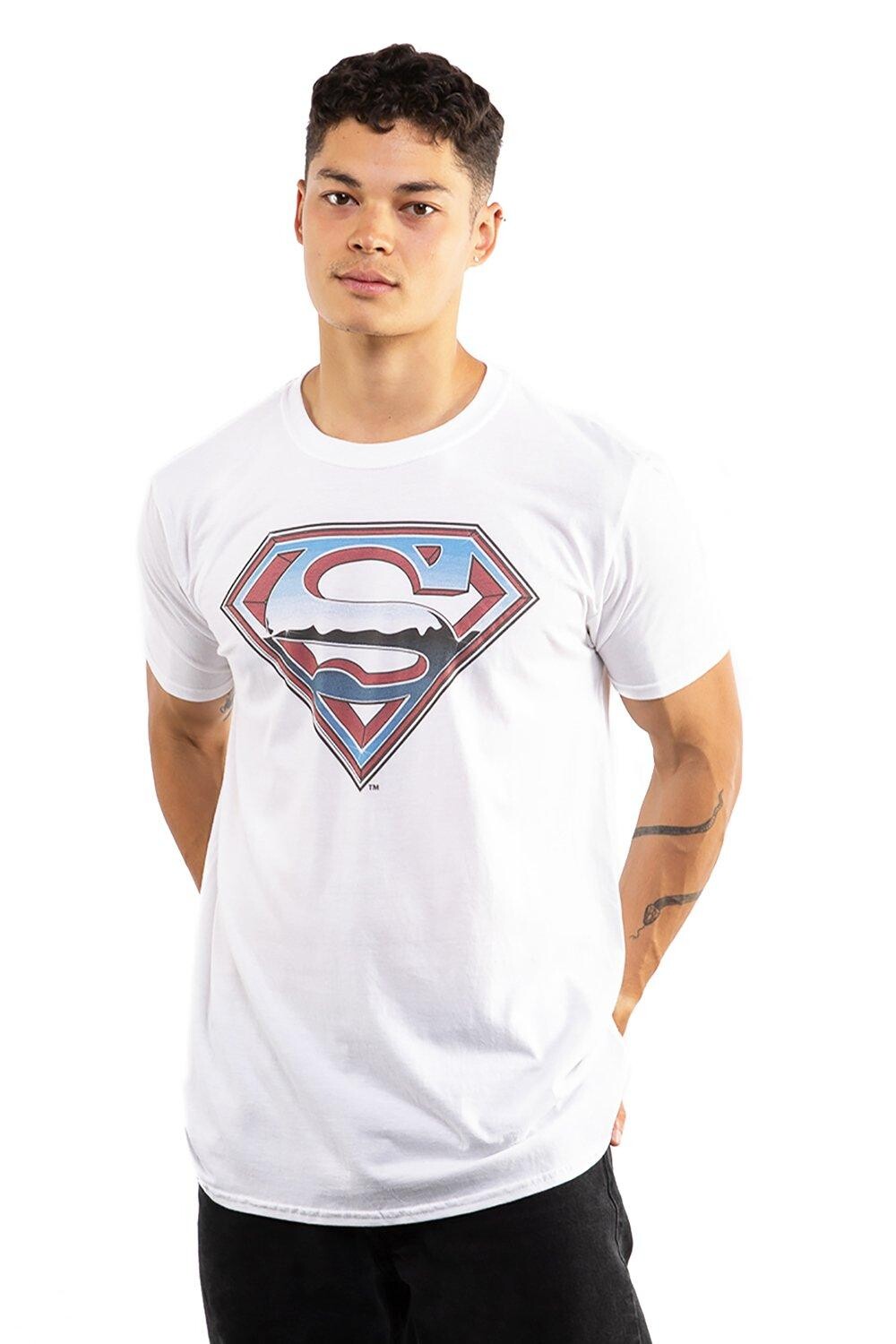

Хлопковая футболка с хромированным логотипом Superman DC Comics, белый