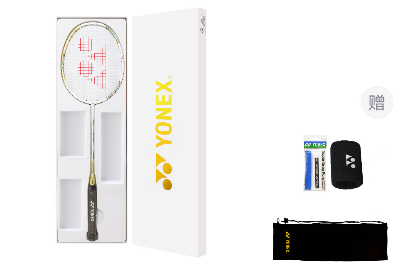 

YONEX AstroX 9900 белый комплект full carbon бадминтонная ракетка верхний класс 680мм стильный бело-золотой комплект одежды