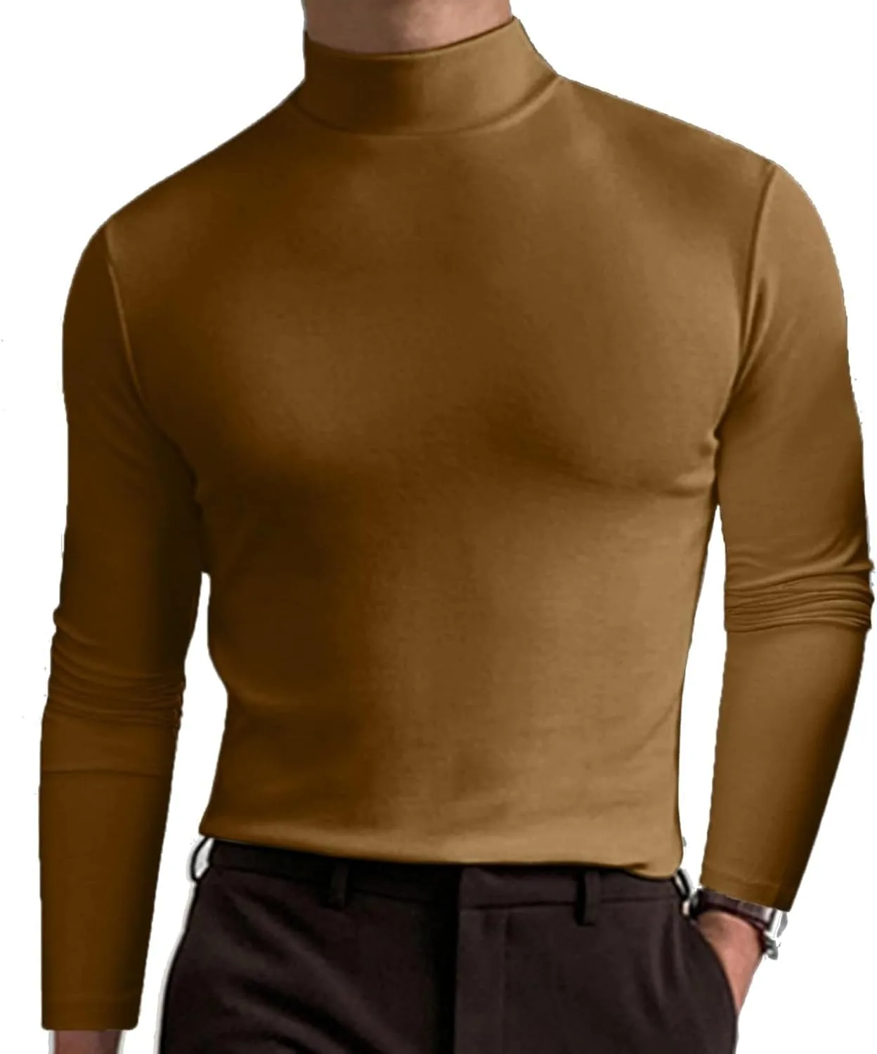 

Мужская футболка с высоким воротником slim fit — stretchy и breathable для спортзала или повседневной носки