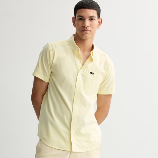 

Мужская рубашка с коротким рукавом на пуговицах Rvca, цвет pale yellow