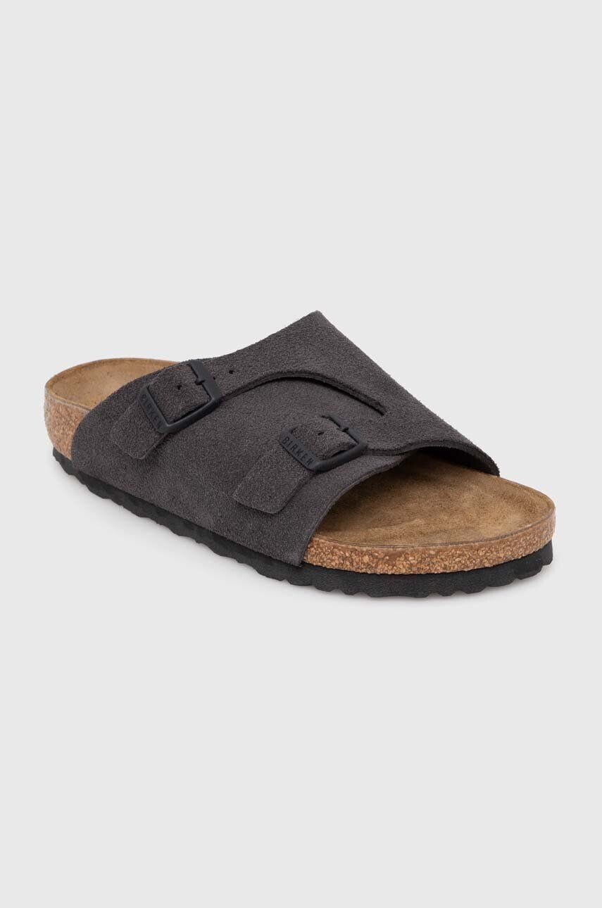 Шлёпанцы Zürich из замши Birkenstock, серый