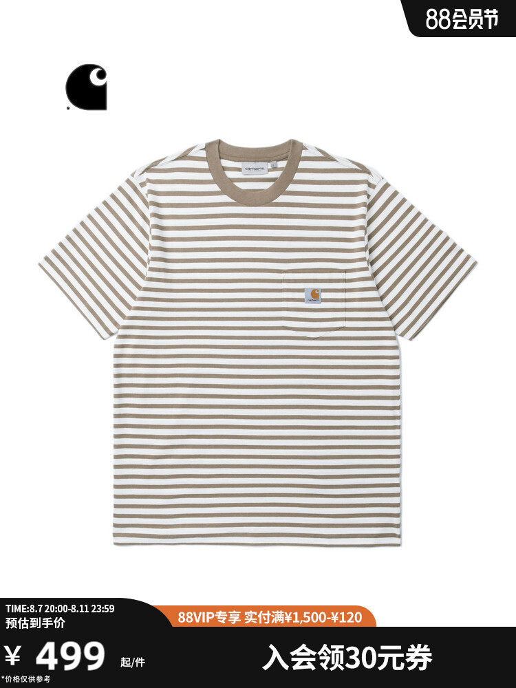 

Футболка мужская Carhartt WIP с полоской на кармане, черный