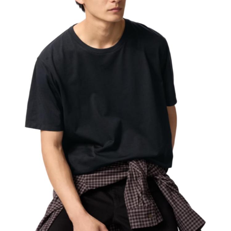 

UNIQLO Футболка унисекс черная, Черный, UNIQLO Футболка унисекс черная