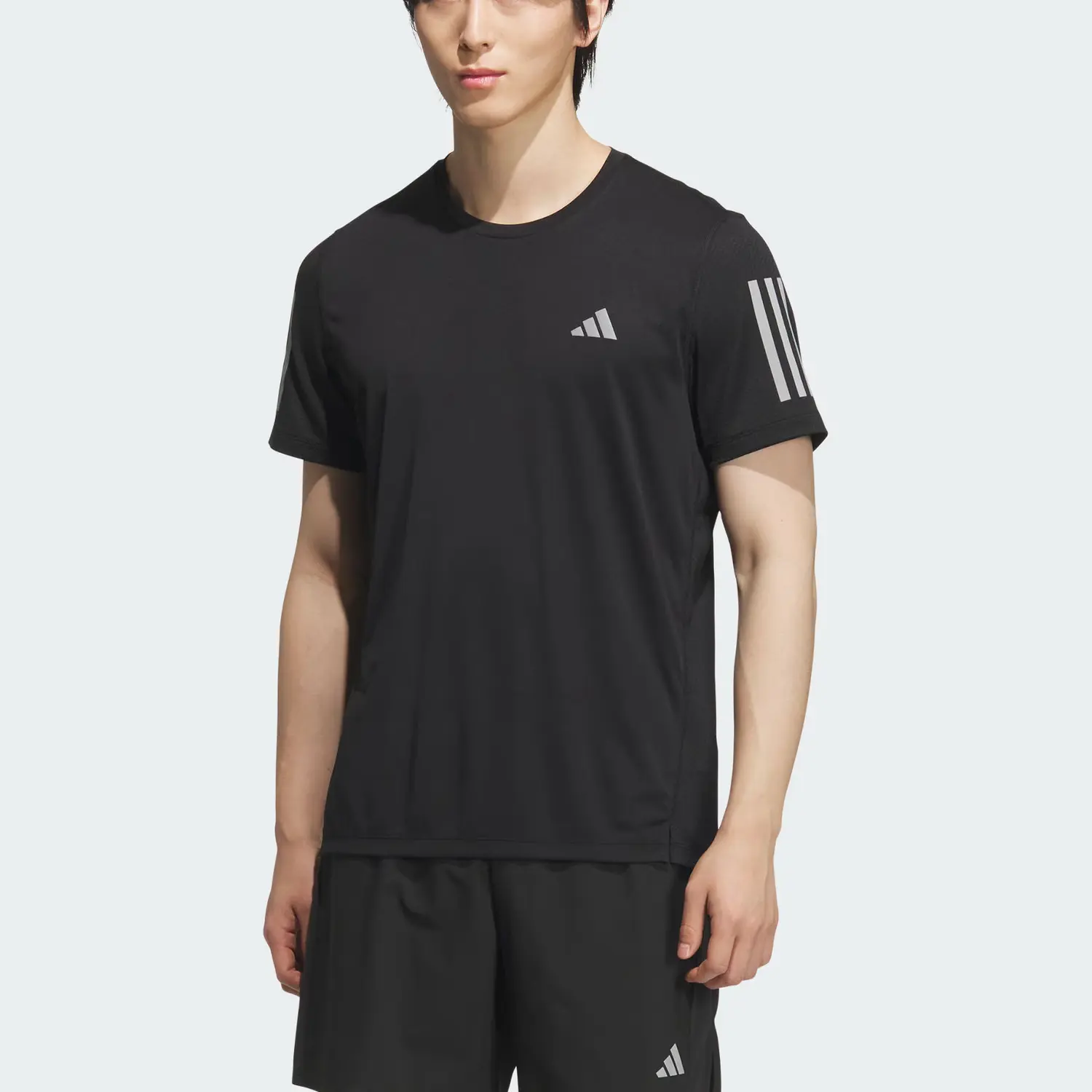 Adidas Футболка для бега Own The RunClimacool COOLER мужская Black/Dark Silver Gray — фото 3