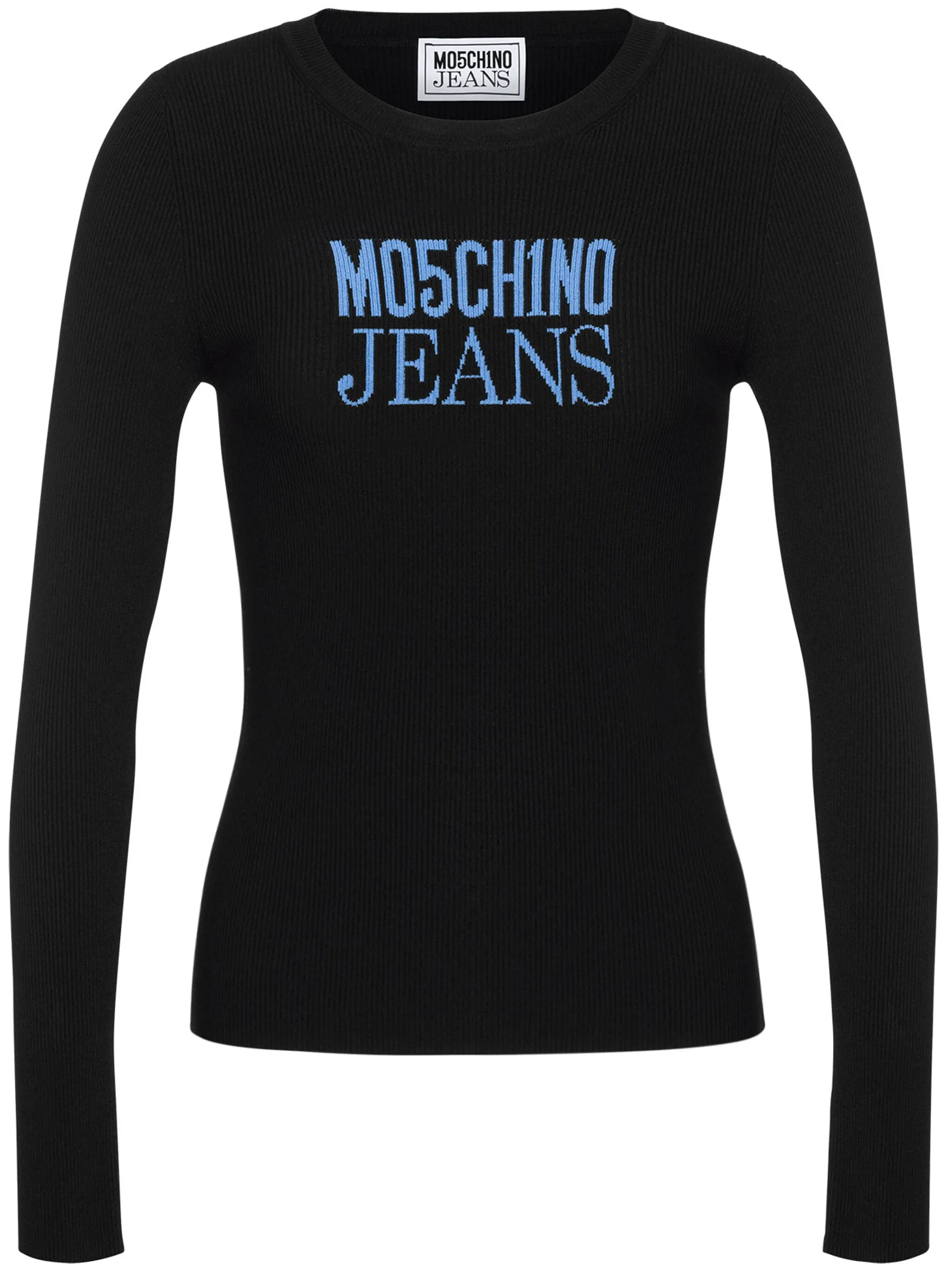 

Топ в рубчик с логотипом Moschino Jeans, черный