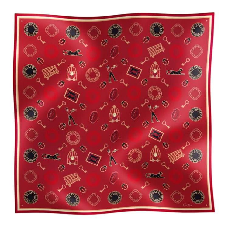 

Картье Шёлковый шарф Silk Unisex Burgundy