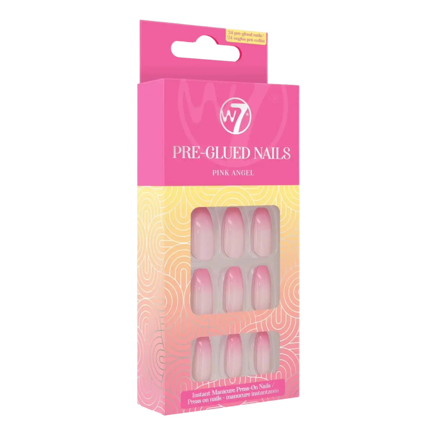

Самоклеящиеся ногти pink angel W7 Pre-Glued Nails, 24 шт/1 упаковка