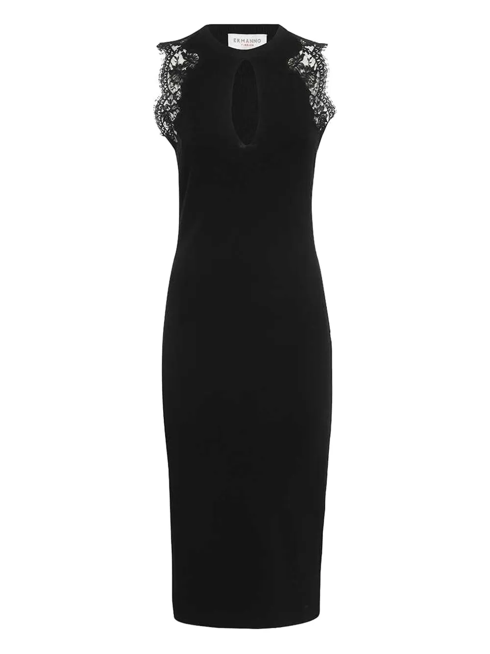 

Платье миди с кружевными вставками Ermanno Scervino, черный