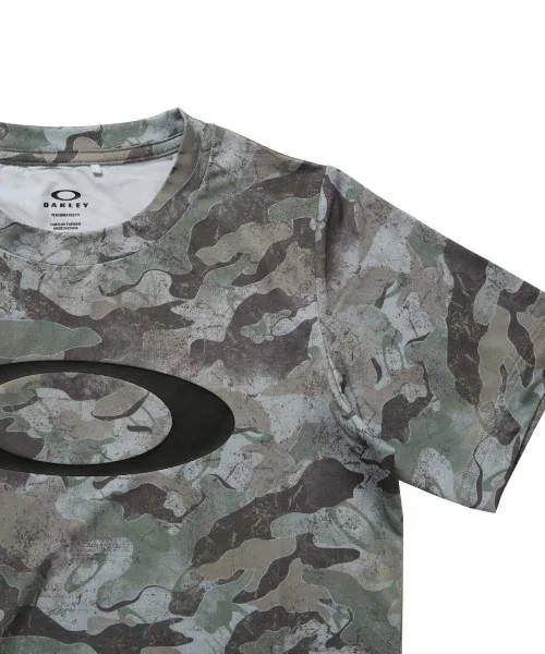 Детская футболка Oakley QD SS Graphic Tee с камуфляжным принтом серо-белая — фото 3