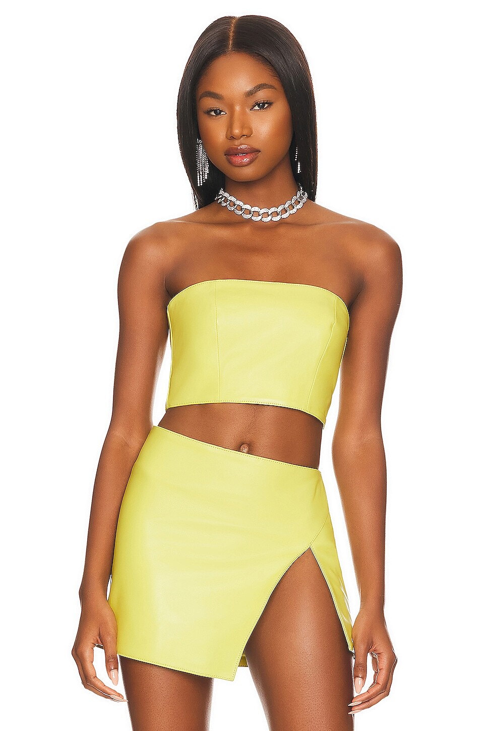 

Топ Camila Coelho Chaya Leather, цвет Lime Green