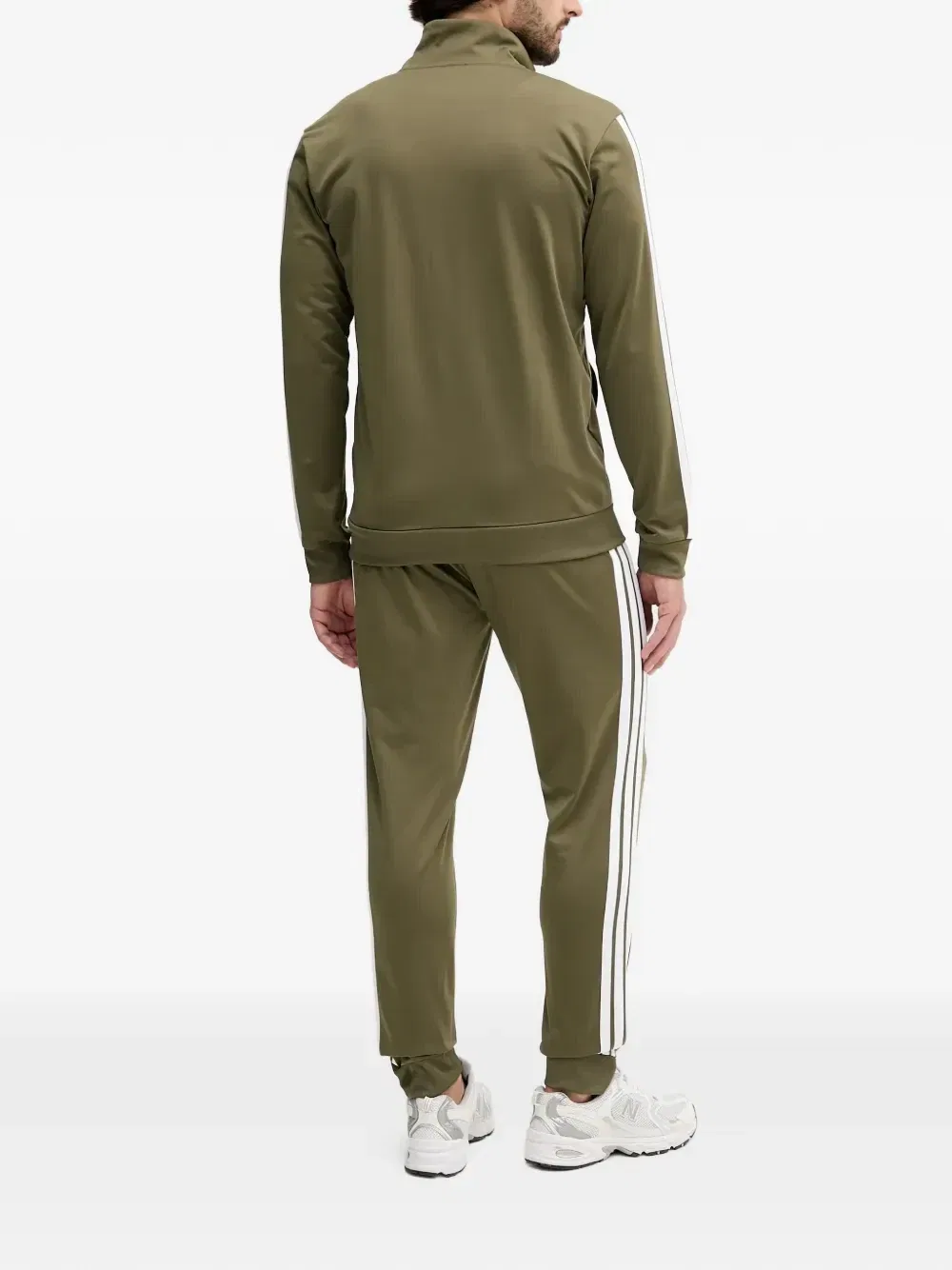 Спортивный костюм Essentials на молнии с принтом логотипа Adidas, зеленый — фото 3