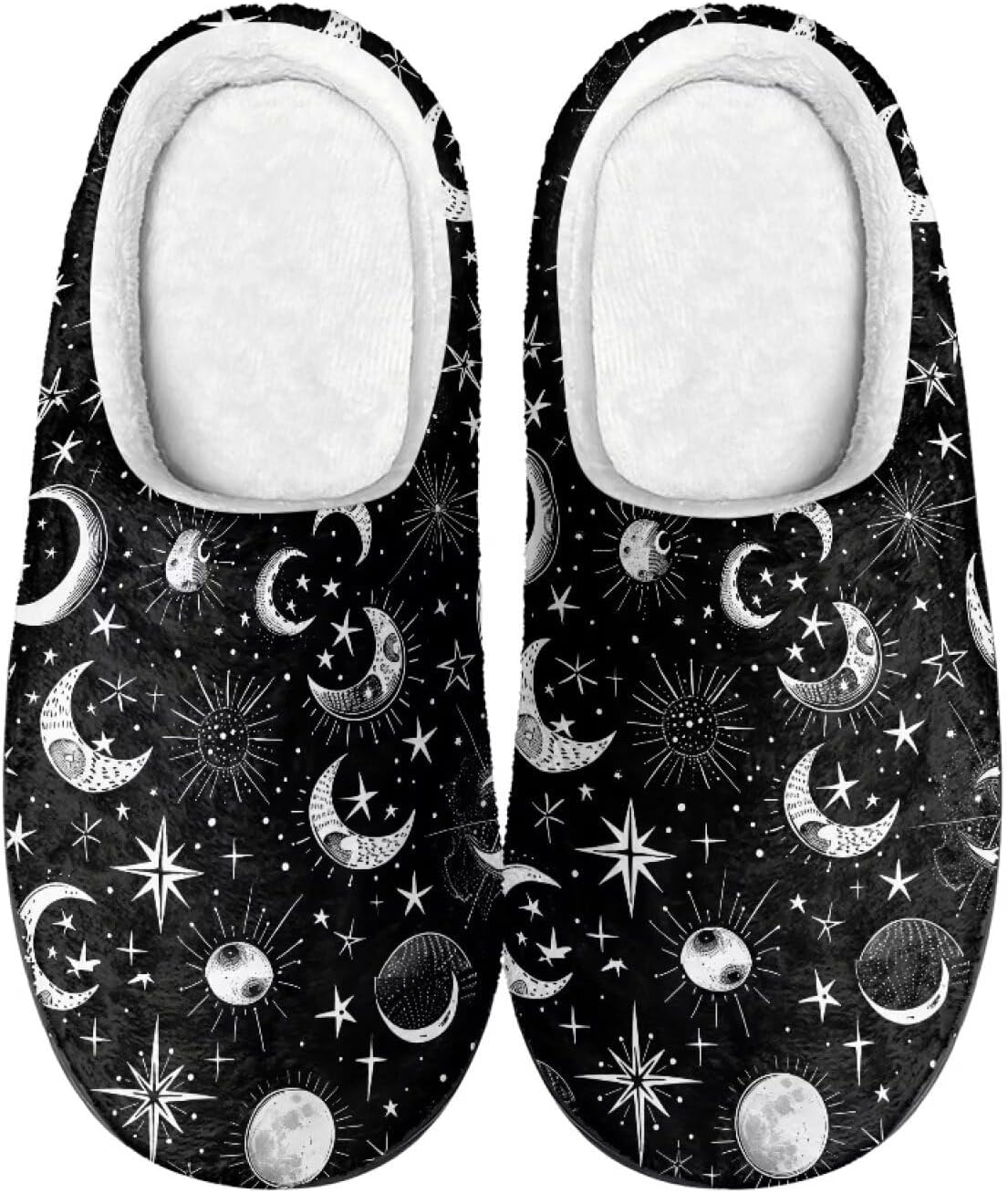 

Домашние тапочки с принтом для женщин и мужчин, нескользящие, пушистые, удобные для дома и улицы Baxinh, черный