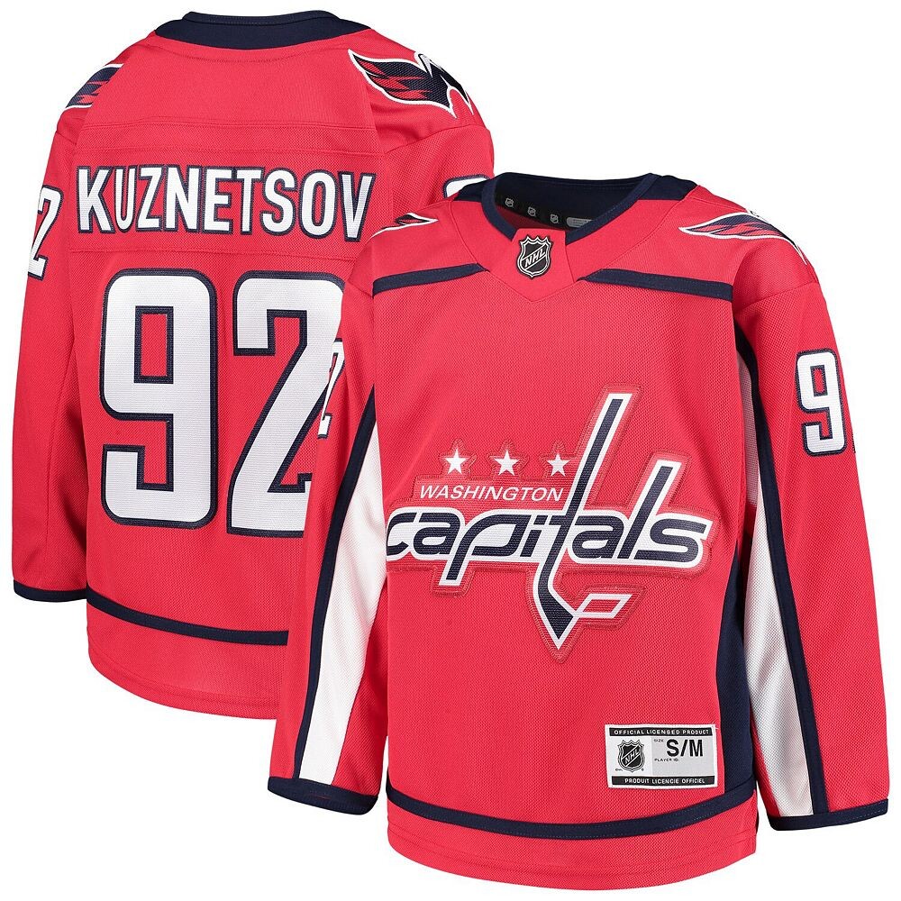 Молодёжная майка Евгения Кузнецова Red Washington Capitals Home Premier Player Outerstuff, цвет Cap Red — фото 2