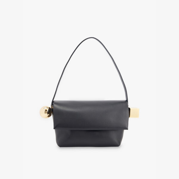 

Сумка из кожи Le rond carre с верхней ручкой Jacquemus, черный