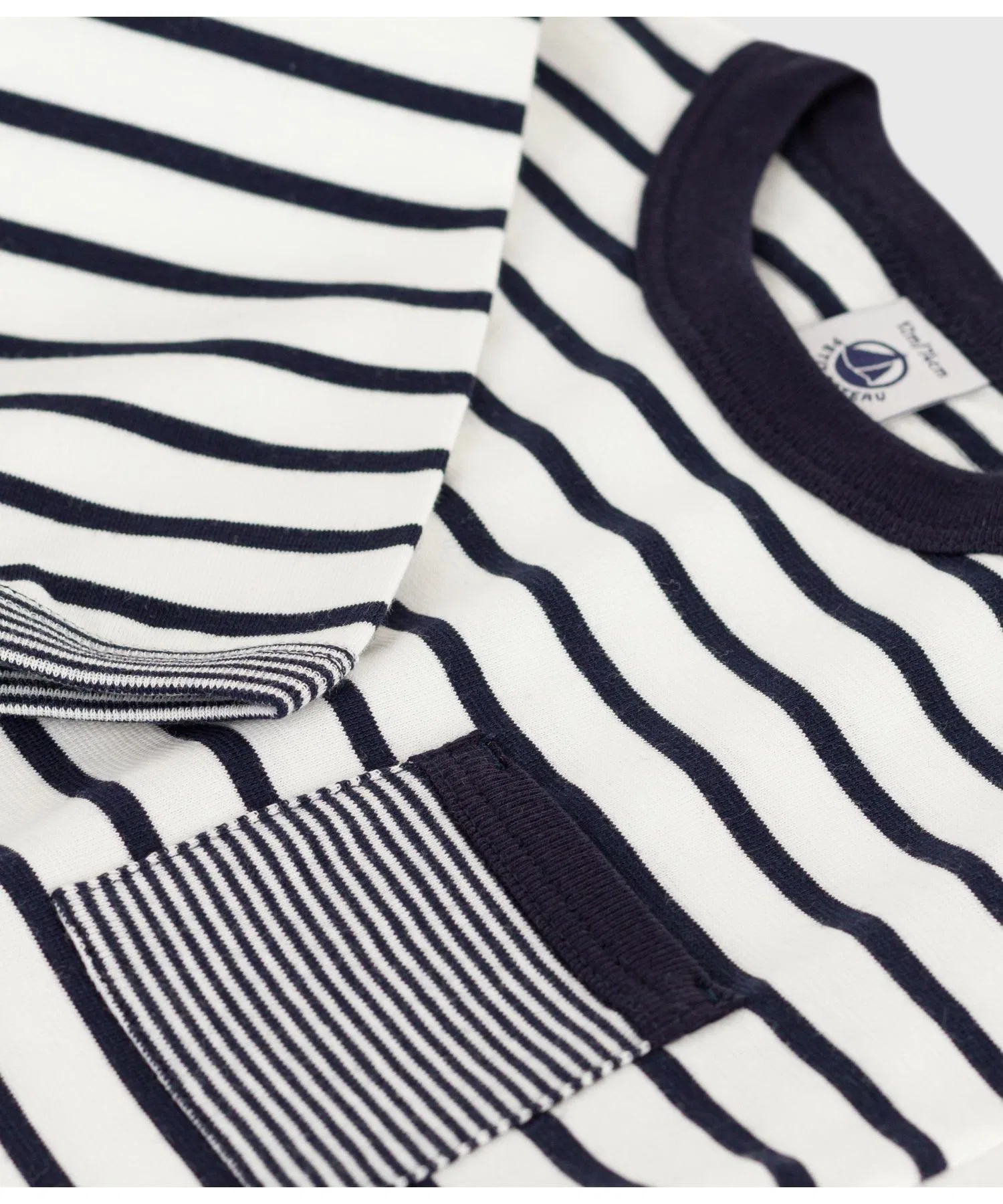 Детская футболка в полоску Petit Bateau, тёмно-синий — фото 3