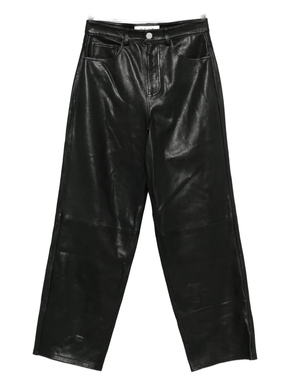 

Брюки из кожи свободного кроя Róhe, черный